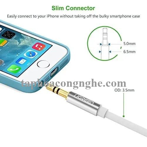 Ugreen 10754 3M màu Trắng Cáp âm thanh 2 đầu 3.5mm dương AV119 30010754